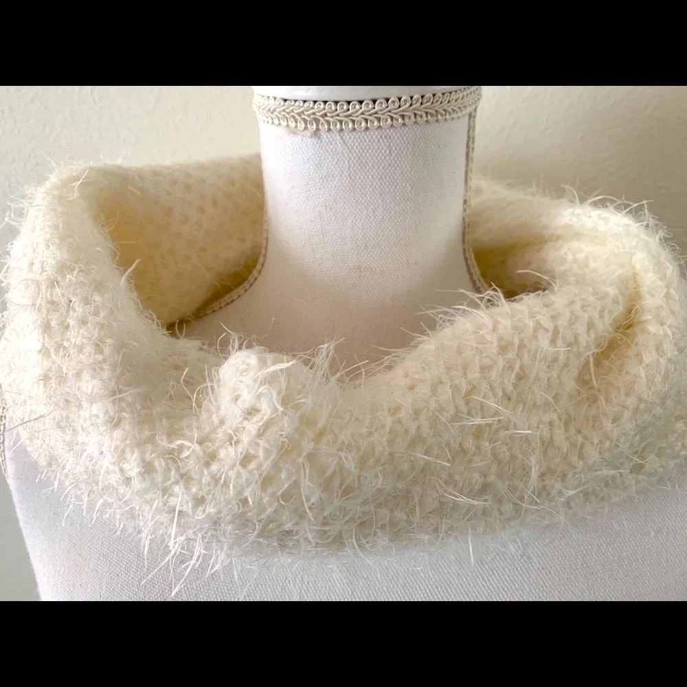 Cozy Cream Knit Infinity Scarf